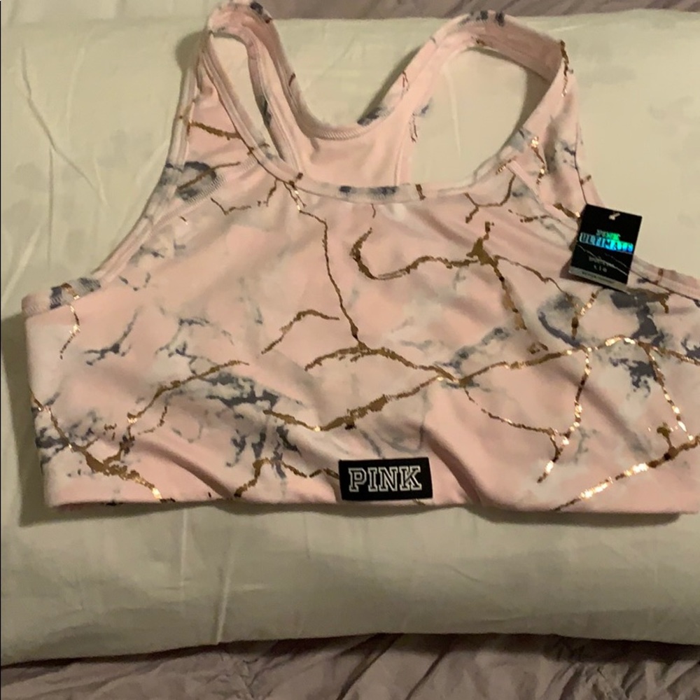 Pink sports bra